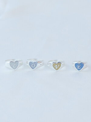 heart letter ring stone ver.