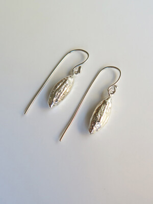 seed silver earrings - hook type