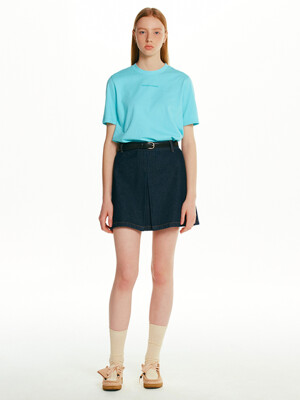 MAILI A-line denim skirt (Indigo blue)
