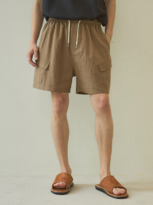 linen mini cago shorts(4col)