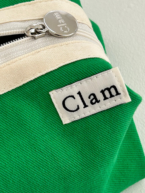 클러치 - 클램 (Clam) - Clam round pouch _ Vivid green