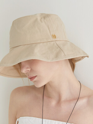 over flap cotton bucket hat (C015_beige)