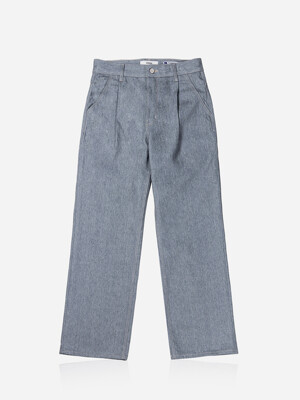 RE-BLUE RECYCLED Wide Pintuck Denim - RE-BLUE