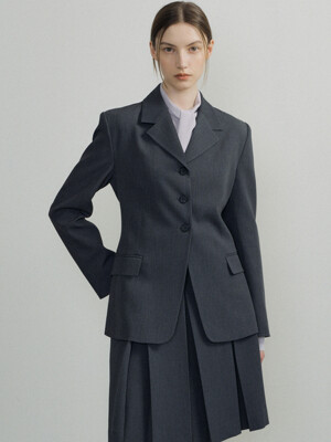 23FW 3BUTTON BLAZER  (CHARCOAL)