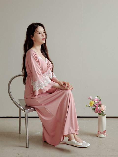 라운지웨어 - 루나루즈 스튜디오 (LUNALUZ STUDIO) - 여성 마놀로 카치온스판 브라캡내장 원피스 잠옷(2C)