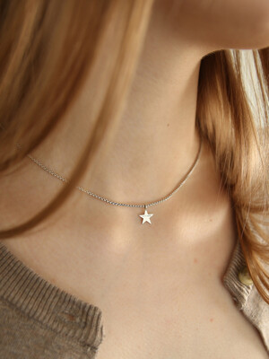 silver starry star necklace