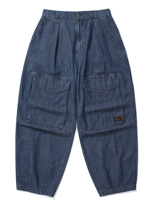 SL-LABEL DENIM WIDE FIT BALLOON PANTS 미드나잇데님