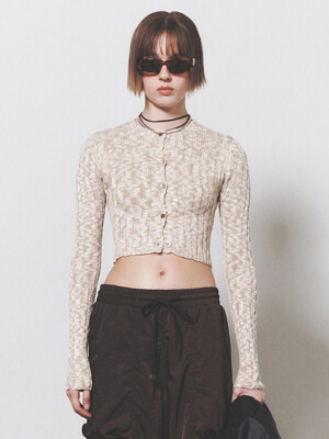 mixible crop cardigan_beige