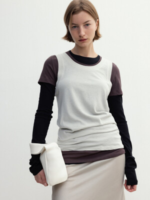 Scoop slim sleeveless (white / light gray / gray / brown / black)