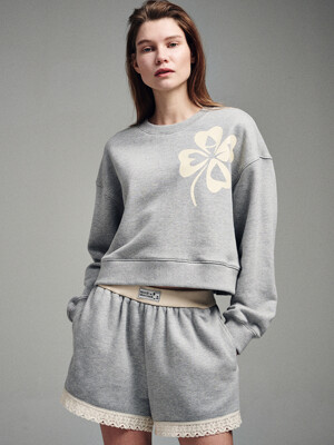 CROPPED SWEATSHIRT CLOVERMARDI_GREY CREAM