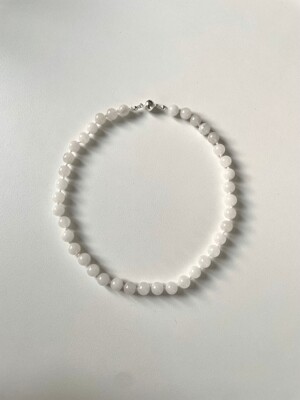 pure white stone necklace