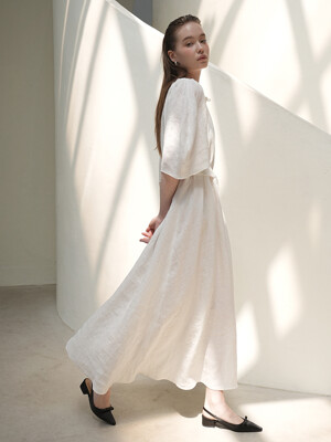 Jacquard Bellona Maxi Dress White