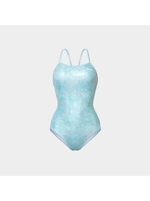 [배럴] 우먼 옵티컬 리플렉션 V백 원피스 수영복 블루 (B4SWSWS016BLU)