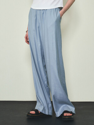 Linen Wide Banding Pants_CTB524(Light Blue)