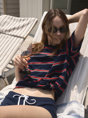 OVER-FIT STRIPE T-SHIRT_NAVY