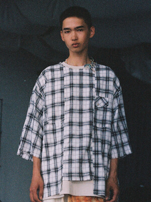 DIVIDE UNSTEADY CHECK PULLOVER_WH CHECK
