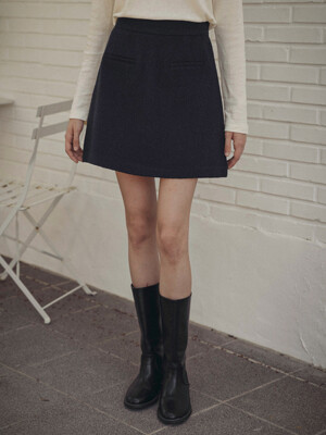 Grace tweed skirt_Navy