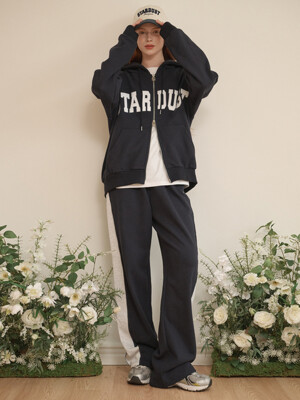 Wide-coloured track pants Navy