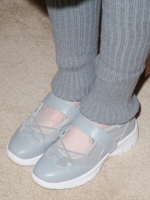 FREYA 스트랩 벨크로 스니커즈 4CM [Grey]