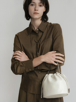 LUZIN CHAIN HANDLE sheepskin bucket bag 3 color