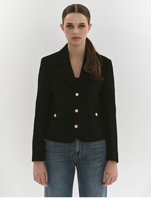 Salted boucle blazer (Black)