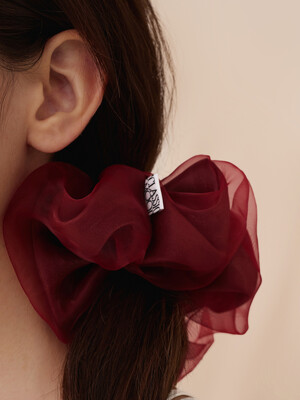 HU001 Red double layered scrunchie