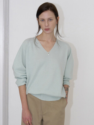 [25SS] CASH MERINO V-NECK KNIT_MINT