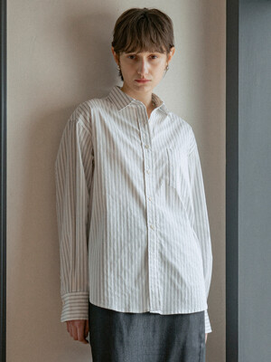 A3516 시어 스트라이프 셔츠_Navy