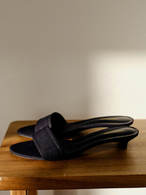Moire Kitten Heels Black