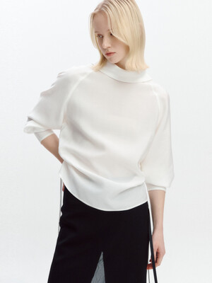 Side Strap High Neck Blouse