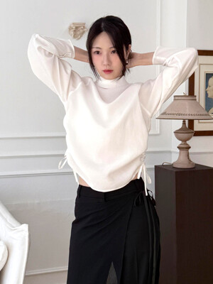 Side Strap High Neck Blouse