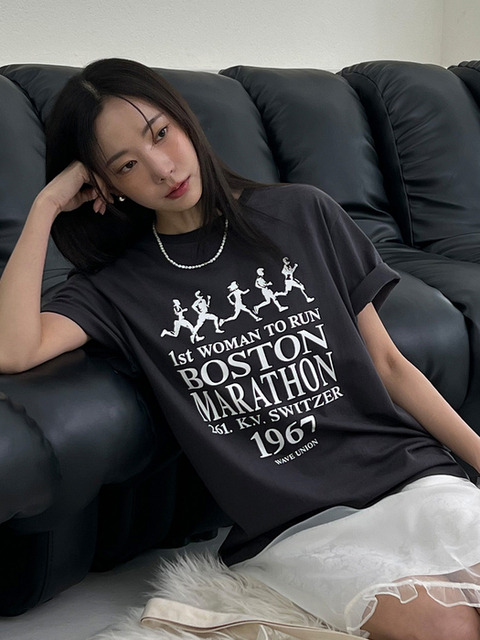 WAVE UNION★韓国★人気 Tree T-shirt heather gray 半袖Tシャツ 웨이브유니온]Tree T-shirt heather gray