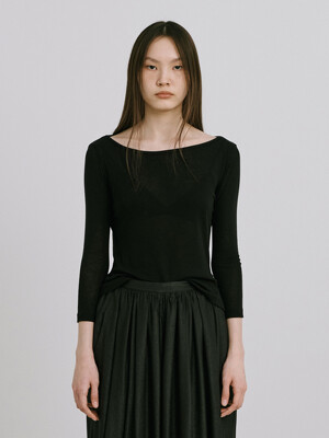 25 Boatneck Sheer T_Black