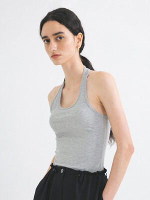 SITP5203 레트로 홀터넥 나시_Melange gray