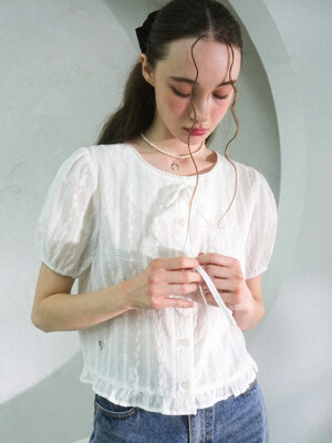 Melissa Punching Ribbon Blouse - 2COL