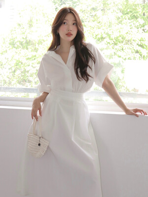 [베베 pick!] Roll-up Shirt Dress_Ivory