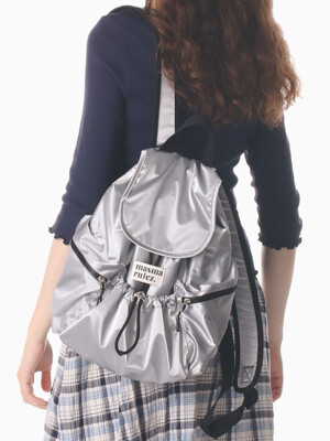 mini ver. flap backpack_Glittery silver