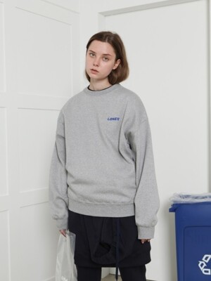 [L]Loner basic sweatshirt-gray
