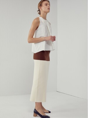 [FRONTROW X RECTO.] Color-block Knit Skirt