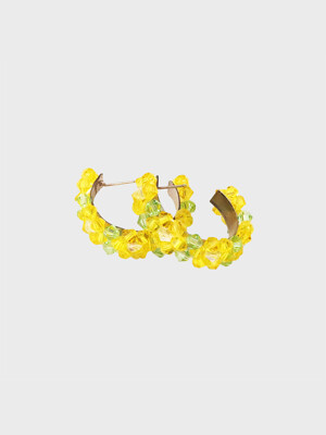 Summer Flower Hoop Earrings _ Yellow