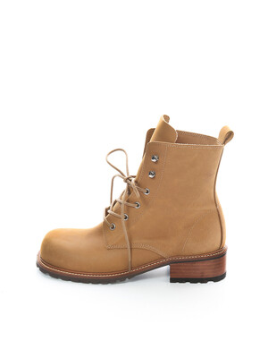 HIKER LEATHER BOOTS, BEIGE