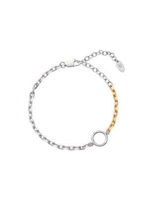 [Silver 925] two-toned diamond cut chain bracelet