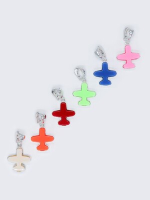 BONBEAU kitsch color airplane silver pendant 키치 컬러 비행기 아크릴 펜던트