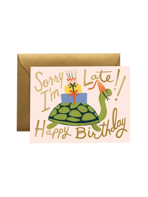문구 - 라이플페이퍼 (RIFLE PAPER) - 라이플페이퍼 Turtle Belated Birthday Card 생일 카드