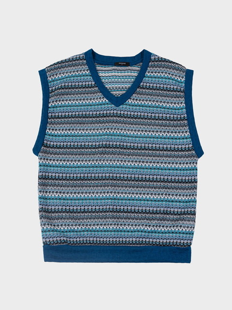 니트,니트 - 이넥시스 (inexcis) - Nordic Knit Vest (Blue)