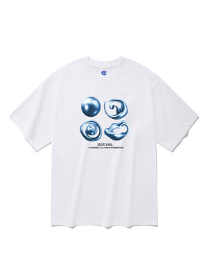 20수 블루 볼 반팔 티셔츠 화이트