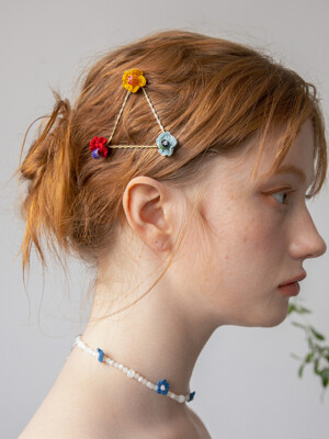 Color flower vintage hairpin (3colors)