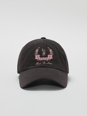 Washed Color Crown Logo Ball Cap_Charcoal