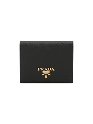 프라다 여성 사피아노 로고 블랙 반지갑 1MV204 QWA F0002