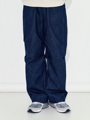 Unmodified Denim String Wide Pants P16 Blue Denim